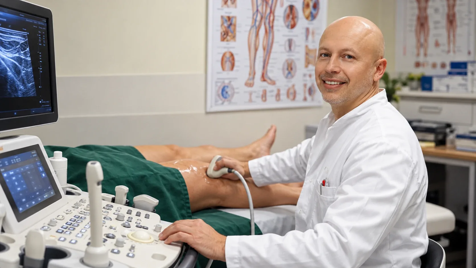 Dr. Pavol Garcar pri ultrazvukovom vyšetrení